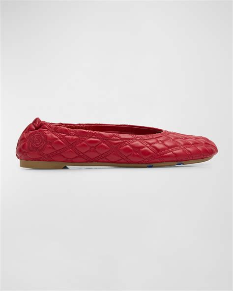 Burberry Sadler Quilted Lambskin Ballerina Flats 